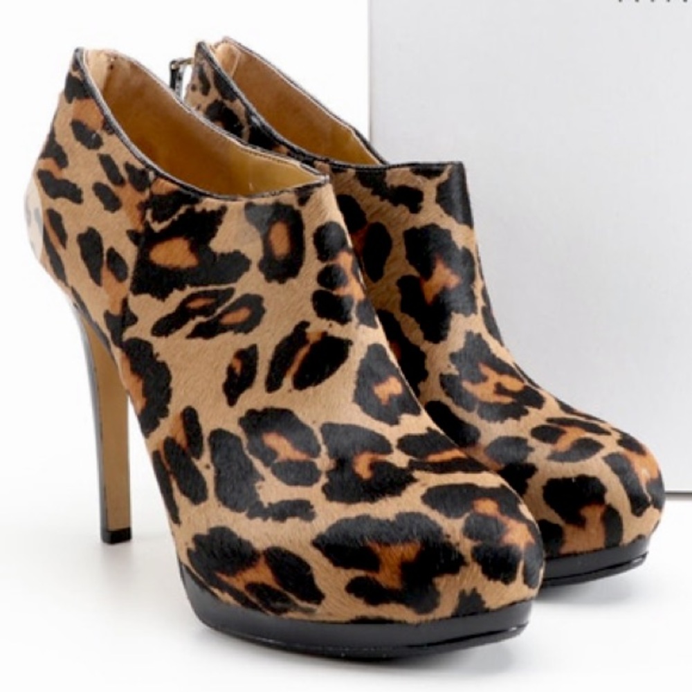 Nine West ‘Haywire’ Heeled Bootie in Dyed Cow Hair